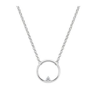 Elegant Silver Necklace with Crystal Accent